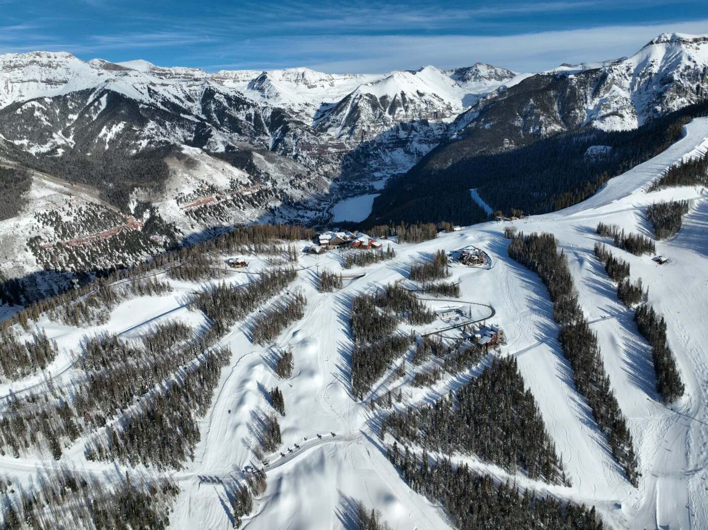 Ridge above Telluride valley with Wilson Peak