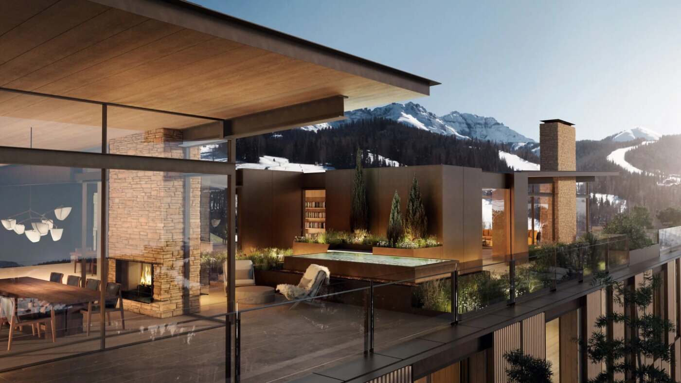 Four Seasons Telluride terrace (rendering)